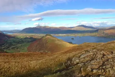 a view from the top of a mountain with a lake at Warehouse Apartments 1Bed Sleeps 2 Pets Welcome in Ulverston