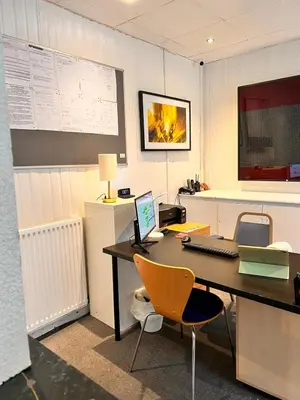 an office with a desk with a computer on it at The oxford Hotel in Blackpool