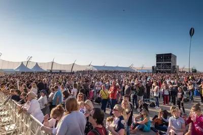 a large crowd of people at a concert at The oxford Hotel in Blackpool