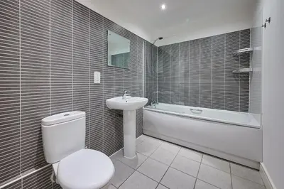 a bathroom with a toilet and a sink and a tub at Host & Stay - Ropewalks Abode in Liverpool