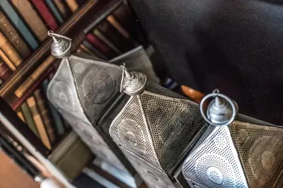 a close up of a purse with metal handles at N'ista Boutique Rooms Birkdale, Southport in Southport