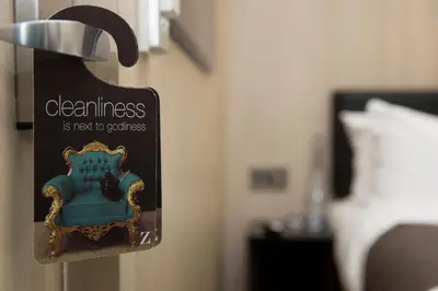 a sign on the door of a room at The Z Hotel Liverpool in Liverpool