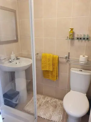 a bathroom with a toilet and a sink at The Copplehouse in Southport