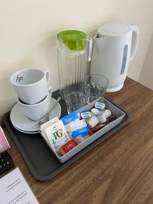 a tray with a blender and other items on a table at Be My Guest Liverpool in Liverpool