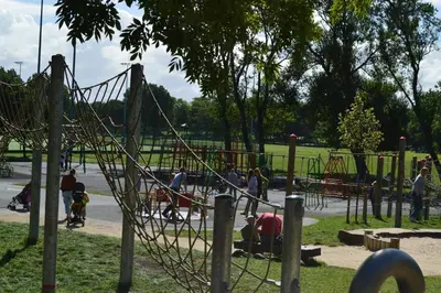 a group of people playing in a park at The Aspire in Blackpool