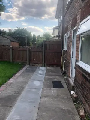 a patio outside of a house with a fence at semi-detach in Saint Helens