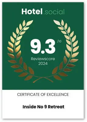 a certificate of excellence with a laurel wreath at Inside No. 9 Retreat in Carnforth