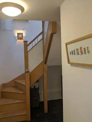 a staircase leading up to the top of a house at Moss Tarn in Ulverston
