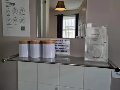 a counter with rolls of toilet paper on it at The Cameo in Blackpool