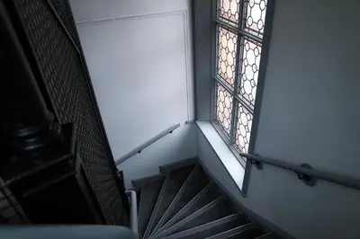 a stairway with a window in a building at 16 Queen Avenue Collection by Happy Days in Liverpool
