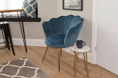 a blue chair and a stool in a room at BlackBird Luxury Accommodation Room 6 in Blackpool