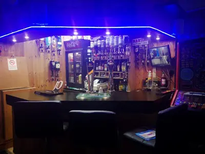 a bar in a bar with bottles of alcohol at the belvere in Blackpool
