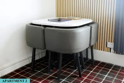 a counter with a table on top of a toilet at St Luke's 2 in Liverpool