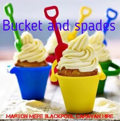 two cupcakes with white frosting on top of them at Blackpool caravans Marton mere in Blackpool