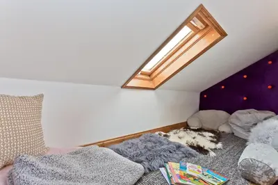 a dog laying on the floor in a room at Malleus House in Barrow in Furness
