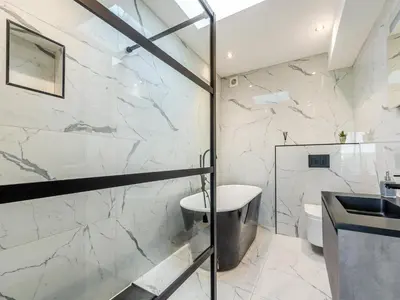 a bathroom with a sink and a toilet at Dewhurst Farm in Langho