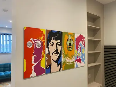 a painting on a wall in a room at Kempston Suites Liverpool Apartment 8 in Liverpool