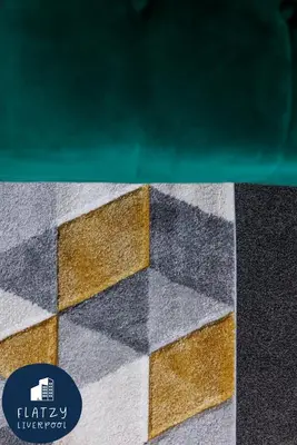 a close up of a checkered floor at FLATZY - Modern Apartment Close to Football Stadiums in Liverpool