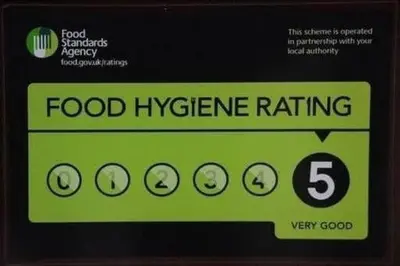 a sign that says food hygiene rating on a microwave at Blackpool North Close to Station - With Free Car Parking in Blackpool