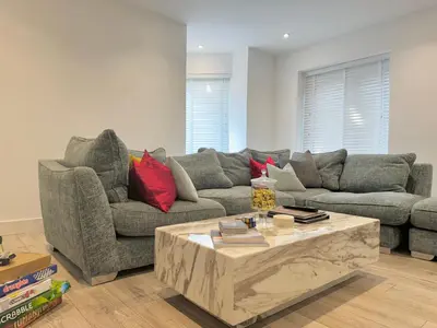 a living room with a couch and a coffee table at Eagles Cottage, 3 - Bed, Sleeps 6, Pets Welcome - Ulverston in Ulverston