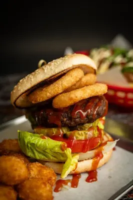 a sandwich with french fries on a plate at Lancaster University in Lancaster