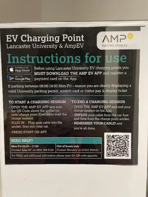 a sign for an engineering point transfer university and analyst instructions for use at Lancaster University in Lancaster