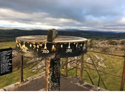 a stone platform on top of a mountain at SANDYVIEWS in Grange Over Sands
