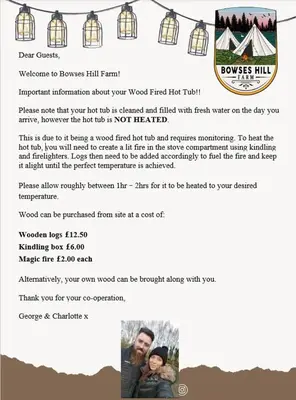 a page of a website with a picture of a tent at The Forest Pod - Wood Fired Hot Tub and Fire Pit in Hambleton