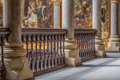 a room with mosaics and paintings on the wall at The Lucy Suite Stone Cross Mansion in Ulverston
