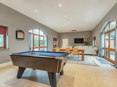 a living room with a pool table in it at Hoole Summer House in Elswick