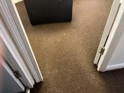 a view of a room with a door and a floor with carpet at Princess Gardens Liverpool Accessible - Infinity in Liverpool