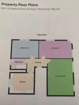 a drawing of a floor plan of aominium at The Little Bear Apartment Birkdale Village in Southport