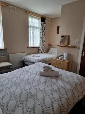 a bedroom with a large bed in a room at Casablanca in Blackpool
