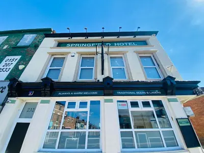 a building with a sign that reads springfield hotel at Modern 3 bedroom apartment close to the city centre in Liverpool