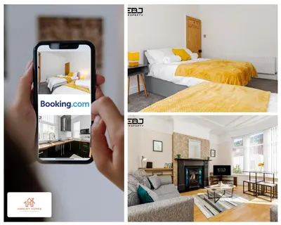 a person taking a picture of a bedroom and a hotel room at Supersized 5bed - Free parking - 8 beds - Anfield - By Hinkley Homes Short Lets & Serviced Accommodation in Liverpool