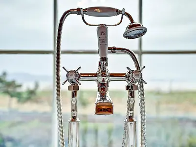 a close up of a shower head at Bay Villa in Grange Over Sands