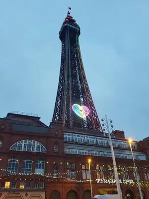 a large building with a tower on top of it at Gabrielles in Blackpool