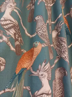 a pattern of birds on a green background at Victorian Renovation Room 4 in Liverpool