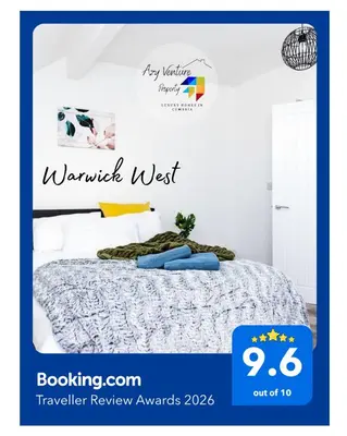 a poster of a bedroom with a bed at Warwick West in Barrow in Furness
