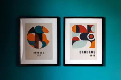 two framed art prints on a blue wall at Hornsey House - Air Host & Stay - 5 Bedrooms Sleeps 10 in Liverpool