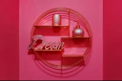 a glass hoop with the word open on a pink wall at Luxury Mirror Party Pad with 4 Bedrooms! in Liverpool