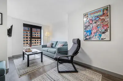 a living room with a couch and a chair at Host & Stay - The Roscoe Nest in Liverpool