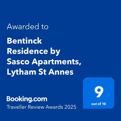 a screenshot of a phone with the text awarded to benefit resilience by sasco at Bentinck Residence by Sasco Apartments, Lytham St Annes in Lytham St Annes