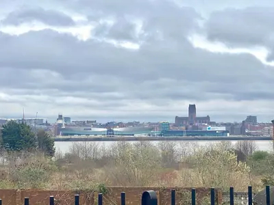 a view of a city and a body of water at Merseyside in Birkenhead