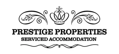 a logo for prestige properties serviced accountant organization at Warwick St by Prestige Properties SA in Barrow in Furness