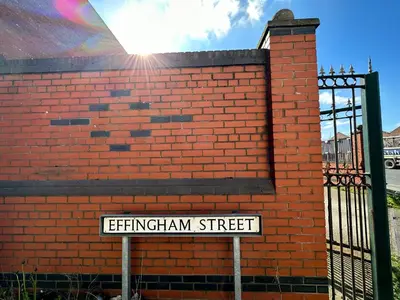 a brick building with a sign that reads elephant street at Regent Docks-Free Parking in Liverpool