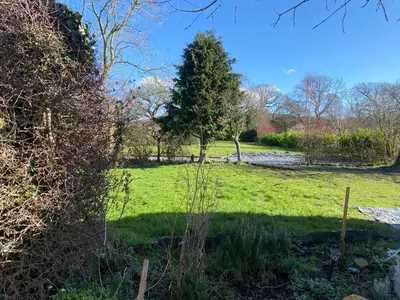 a green field with a tree in the distance at New purpose built holiday lodge in Scorton